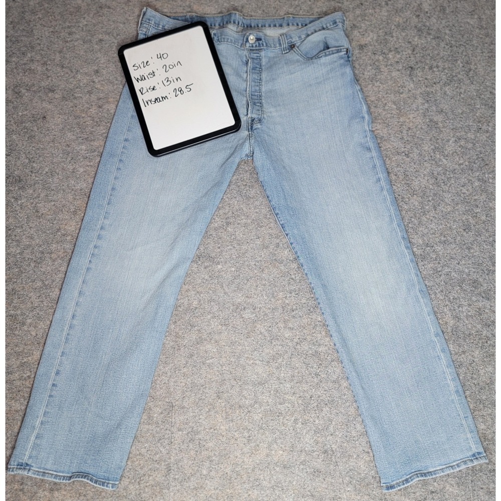 Levi's 501 Light‎ Wash Denim Jeans Mens Size 40 Button Fly Straight Leg